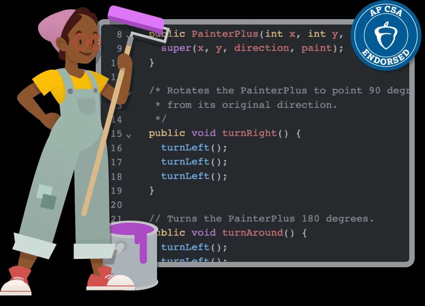 This is the hero image for the AP Computer Science A landing page